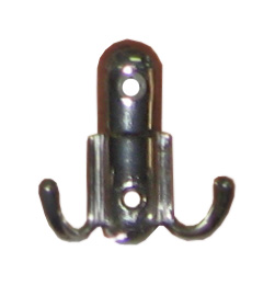 Крючок одежный 2-х рожковый (Б-44) латунь, 1110179