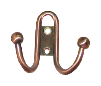 Крючок одежный двойной (1011-З) зеленая бронза, 1110084