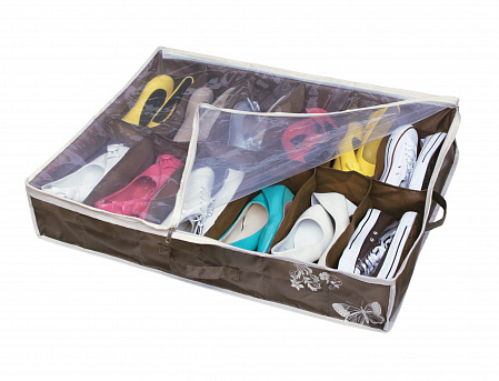 Чехол для хранения обуви, 74,5х60х15 см, полиэстер, коричневый, dv-201P, Hausmann