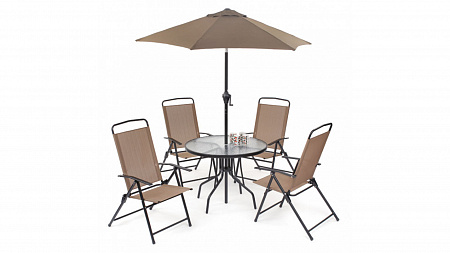 Набор мебели Ялта (4 стула+стол+зонт) HFS-021/ WR2119