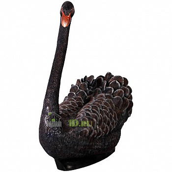 Декоративная фигура из полистоуна Лебедь черный, лебедь белый, 65,4*59,1 см,  100070