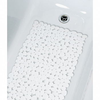 Коврик для ванной комнаты RIVERSTONE ПВХ 75х36 см белый, Spirella, 1008467